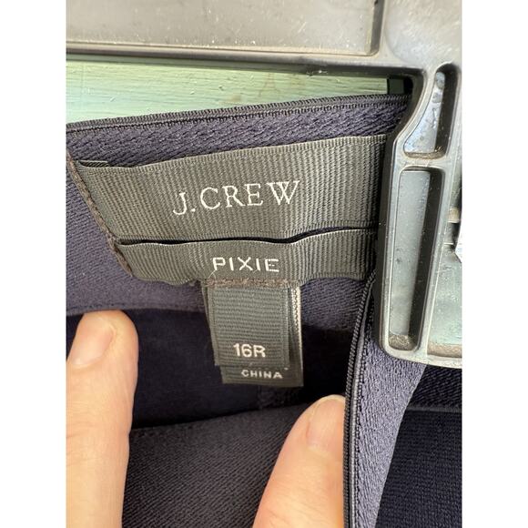 J. Crew Pixie Navy Blue Pants Elastic Waist Zipper Back - Size Women's 16R - Picture 4 of 8